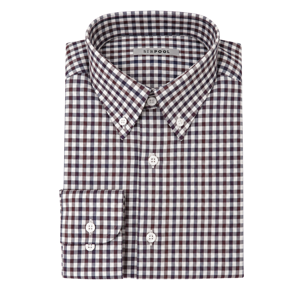 Camisa Viyela Cuadros Azul / Marrón Grueso