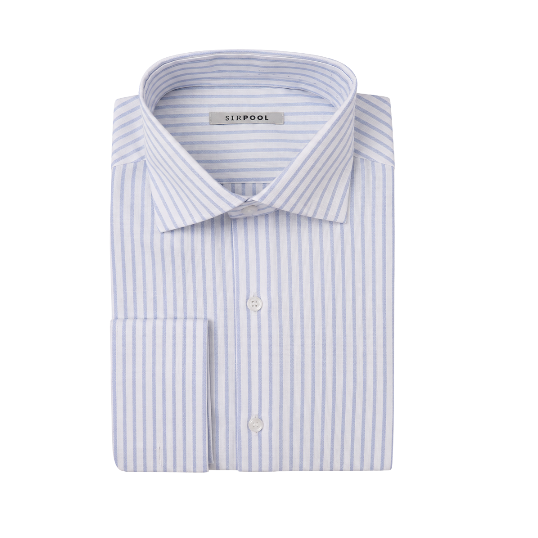 Camisa Rayas Blanco/Celeste