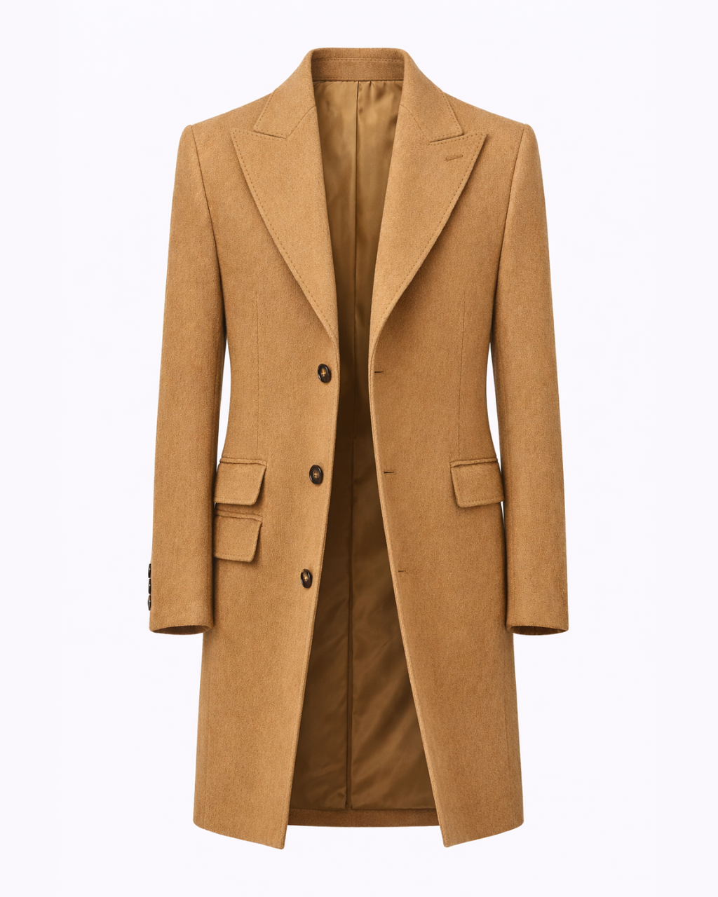 Straight coat with 3 buttons