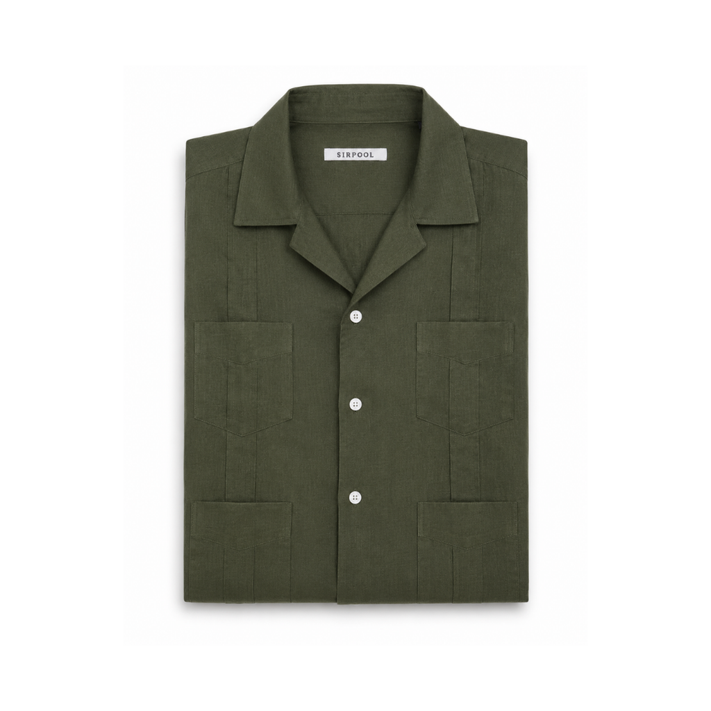 GUAYABERA VERDE OLIVA