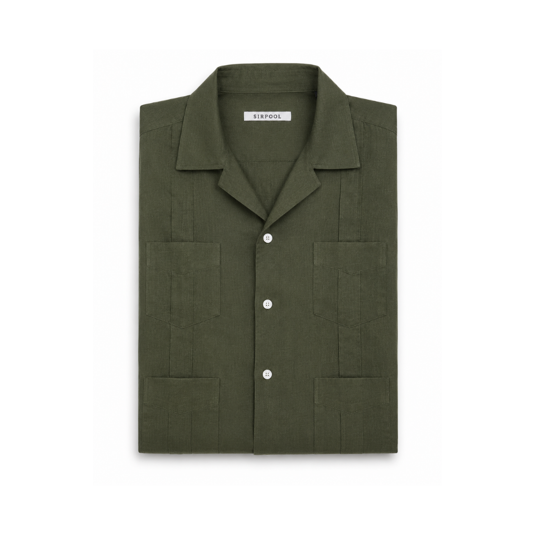 GUAYABERA VERDE OLIVA