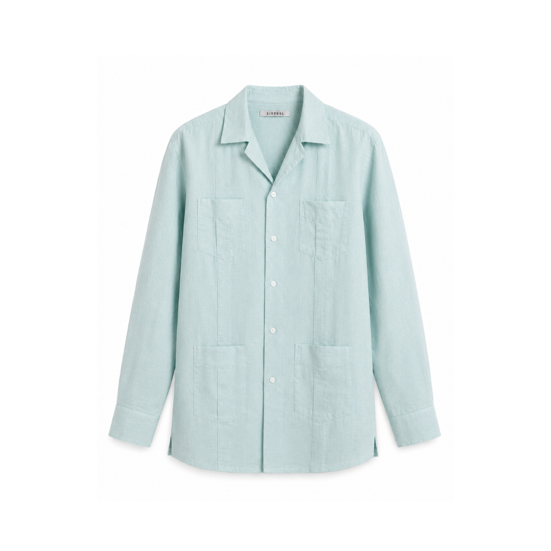 GUAYABERA VERDE AGUAMARINA