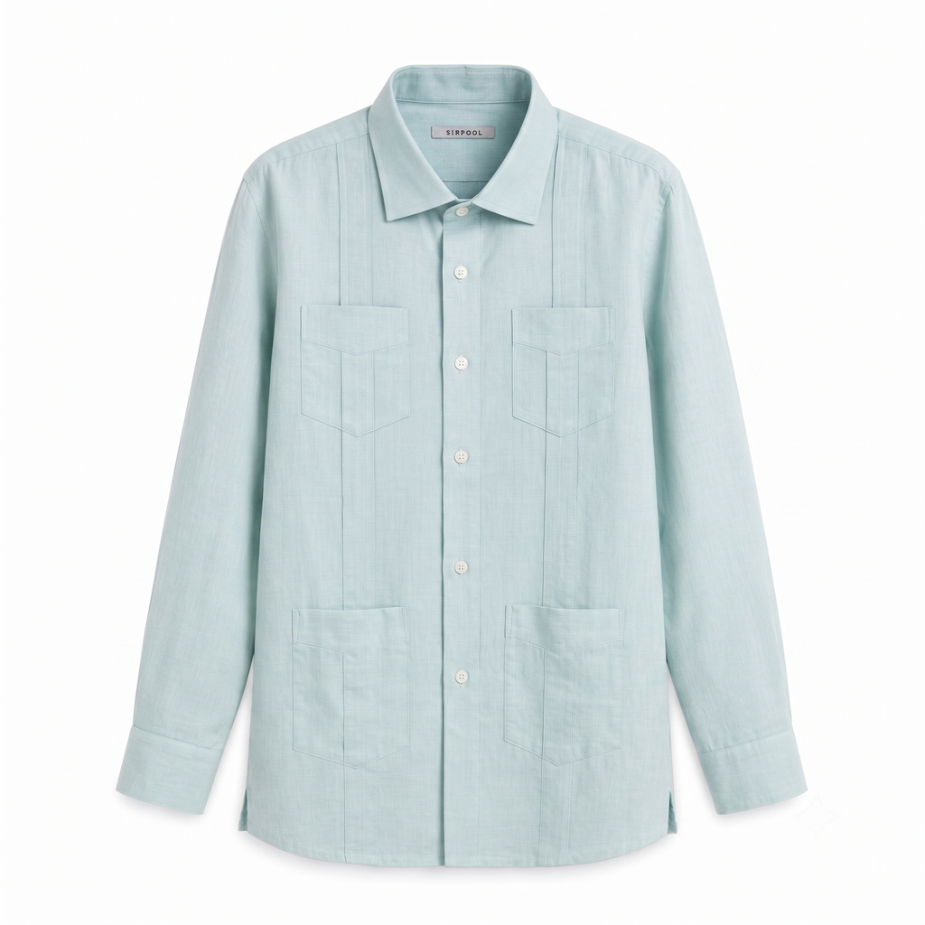 GUAYABERA VERDE AGUAMARINA