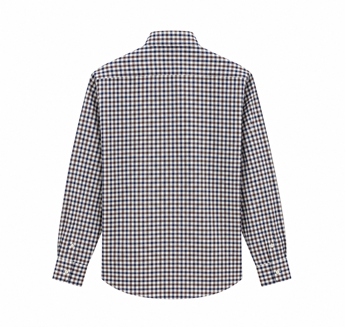Camisa Viyela Cuadros Azul / Marrón Grueso