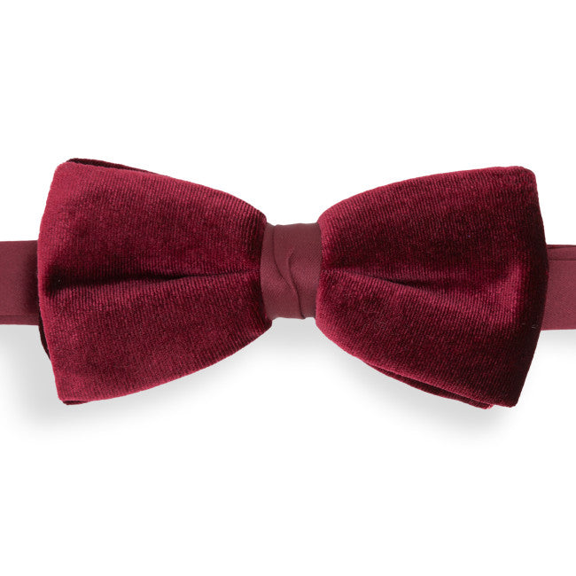 Pajarita terciopelo burdeos